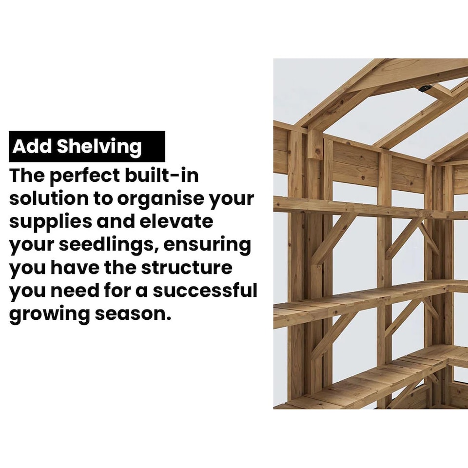 image 1 of Dunster House Sprouthouse Miniature Wooden Greenhouse W1.2m x D0.6m / W4' x D2' with 4mm Glass and Automatic Vent Opener