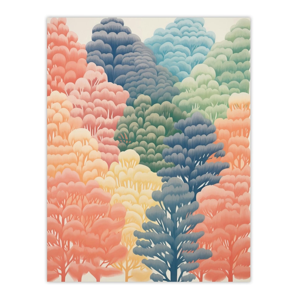 image 1 of Cant See the Wood for the Trees Pastel Home Decor Black Framed Wall Art Print A4