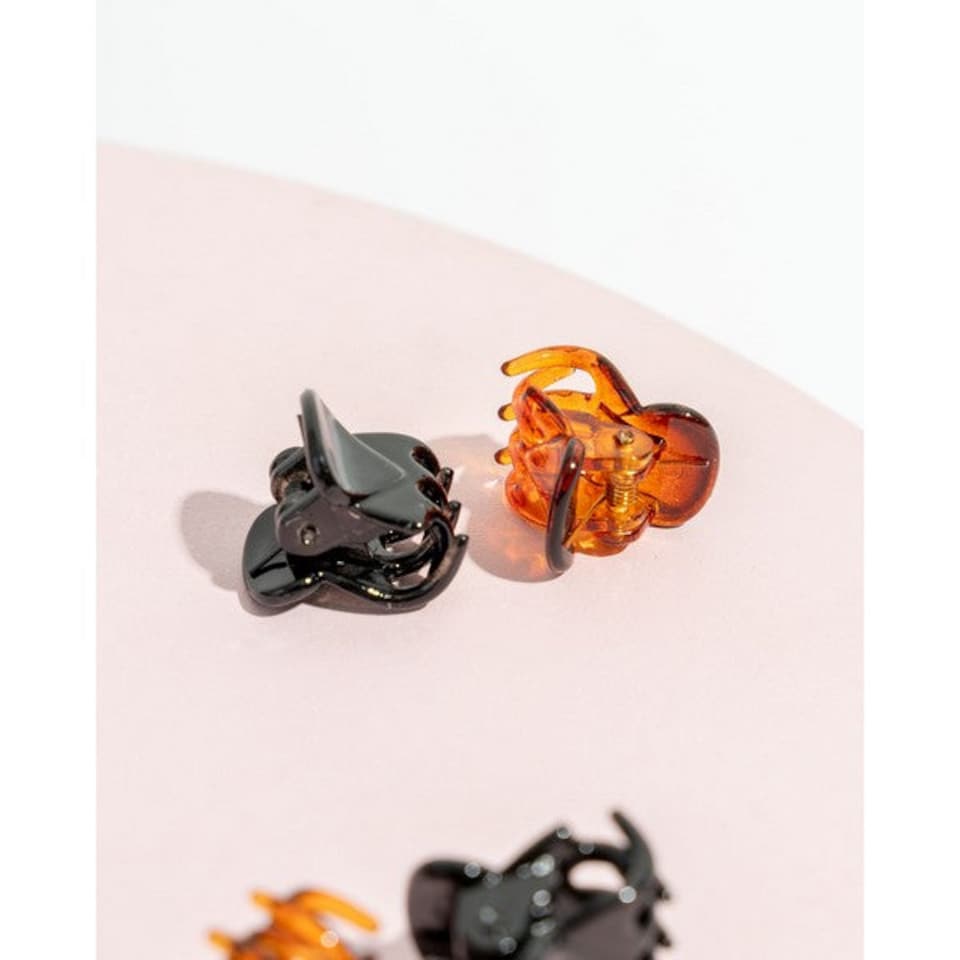 image 1 of Brushworks Mini Claw Clips 20-Pack Black and Brown | Black | Black and Brown