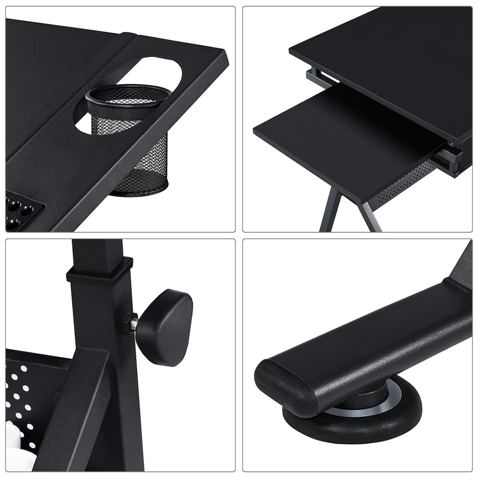 image 1 of Yaheetech Drawing Table & Stool Set