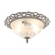 image 2 of Traditional Satin Nickel and Floral Glass Flush Ceiling Light | Silver