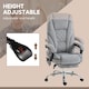 image 5 of Vinsetto Massage Office Chair with 6 Point Massage and Heat, Desk Chair with Footrest, Reclining Backrest, Swivel Wheels, Adjustable Height, Grey