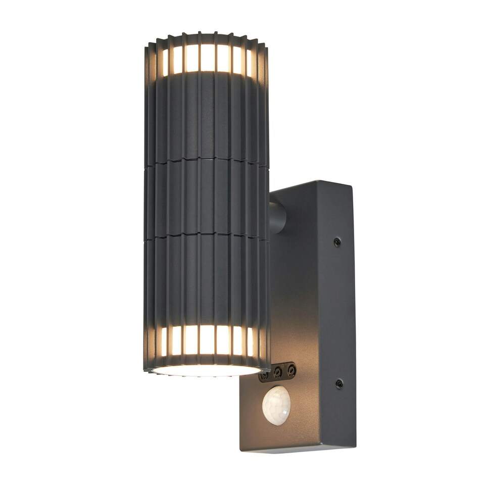 image 1 of BHS Zeb Outdoor Up and Down Wall Light with PIR Sensor, Anthracite