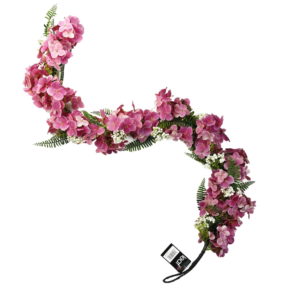 image 1 of Artificial Hanging Trailing Plant Pink Blossom Garland Botanik