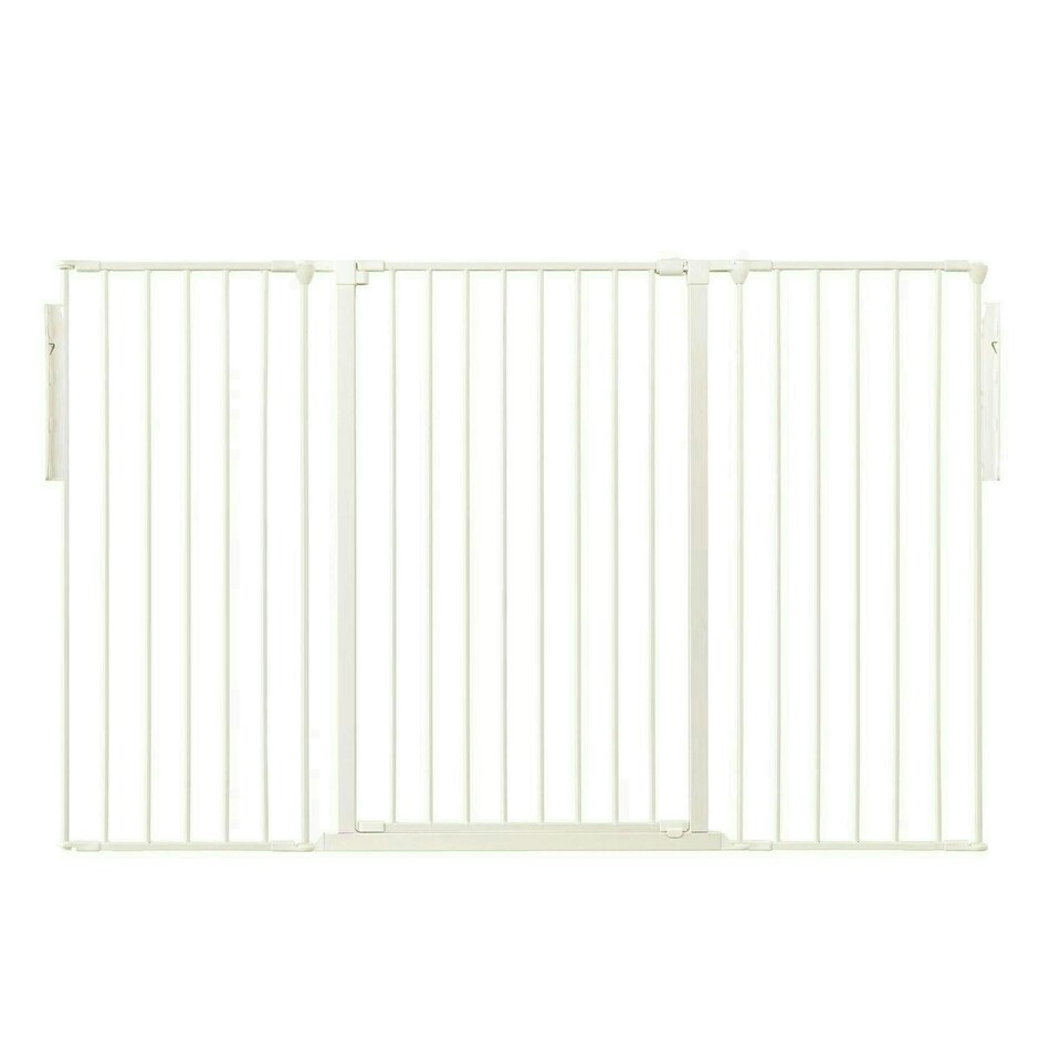 image 1 of Bettacare Premium Extra Tall Multi Panel Flexible Dog Barrier, up to 174cm Wide, White, 105cm Tall, Dog Barrier for Pets Dogs and Puppy White