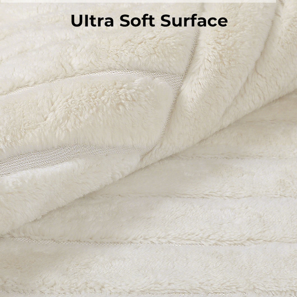 image 1 of Marlow 120x160cm Plush Velvet Area Rug Washable Non Slip Floor Mat Living Room | Cream | Cream