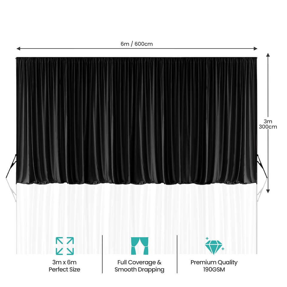 image 1 of Blackout Polyester Photography Backdrop for Studio Photo Shoot - 3x6m