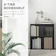 image 5 of HOMCOM Bookshelf Display Storage Shelf with 2 Compartments Black
