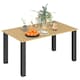 image 1 of Outsunny Garden Table with Parasol Hole, Slatted Metal Tabletop, Brown | Brown | Brown | 150L x 90W x 73H cm