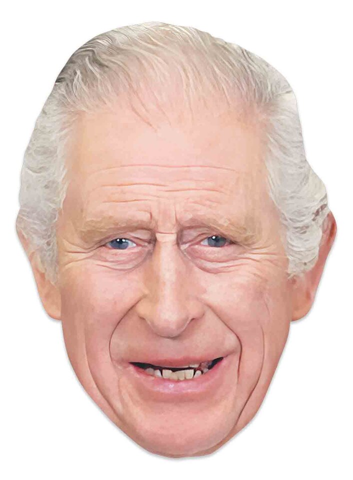 image 1 of King Charles Smiling Cardboard Face Mask