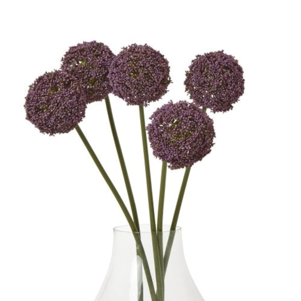 image 1 of Hill Interiors Allium Stem Artificial Plant - Purple - 75cm