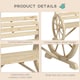 image 3 of Outsunny 2 Seater Garden Bench w/ Wooden Cart Wagon Wheel Natural 