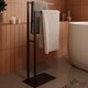 image 3 of COSMIC Towel stand 2 towel rails Freestanding Matt black Essentials Collection