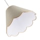 image 3 of Scallop Edge Natural Textured Linen Coolie Lamp Shade with Pink Trims | Pink | Pink | 1