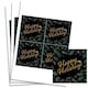 image 1 of Christmas Happy Holidays Black Square Stickers 95mm - Sheet of 4