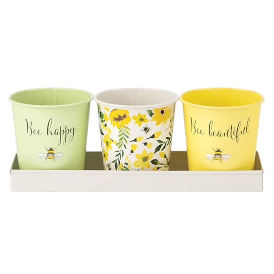 image 1 of English Tableware Company Bee Beautiful Set of 3 Pots