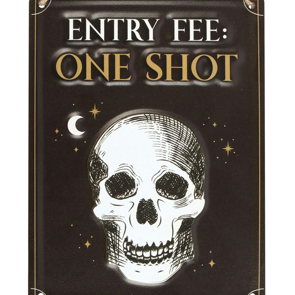 image 1 of Something Different Entry Fee One Shot Hanging Sign - Black/White/Gold - One Size