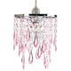 image 2 of Modern Waterfall Design Pendant Shade with Clear/Pink Acrylic Drops and Beads | Pink | Pink | 1