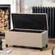 image 3 of Henbury Fabric Storage Ottoman - Light Brown