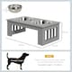 image 3 of PawHut Raised Dog Bowls Pet Feeder Raised Elevated Stainless Steel Food Grey