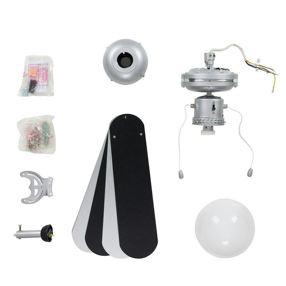 image 1 of ValueLights Mirage Silver Ceiling Fan Light