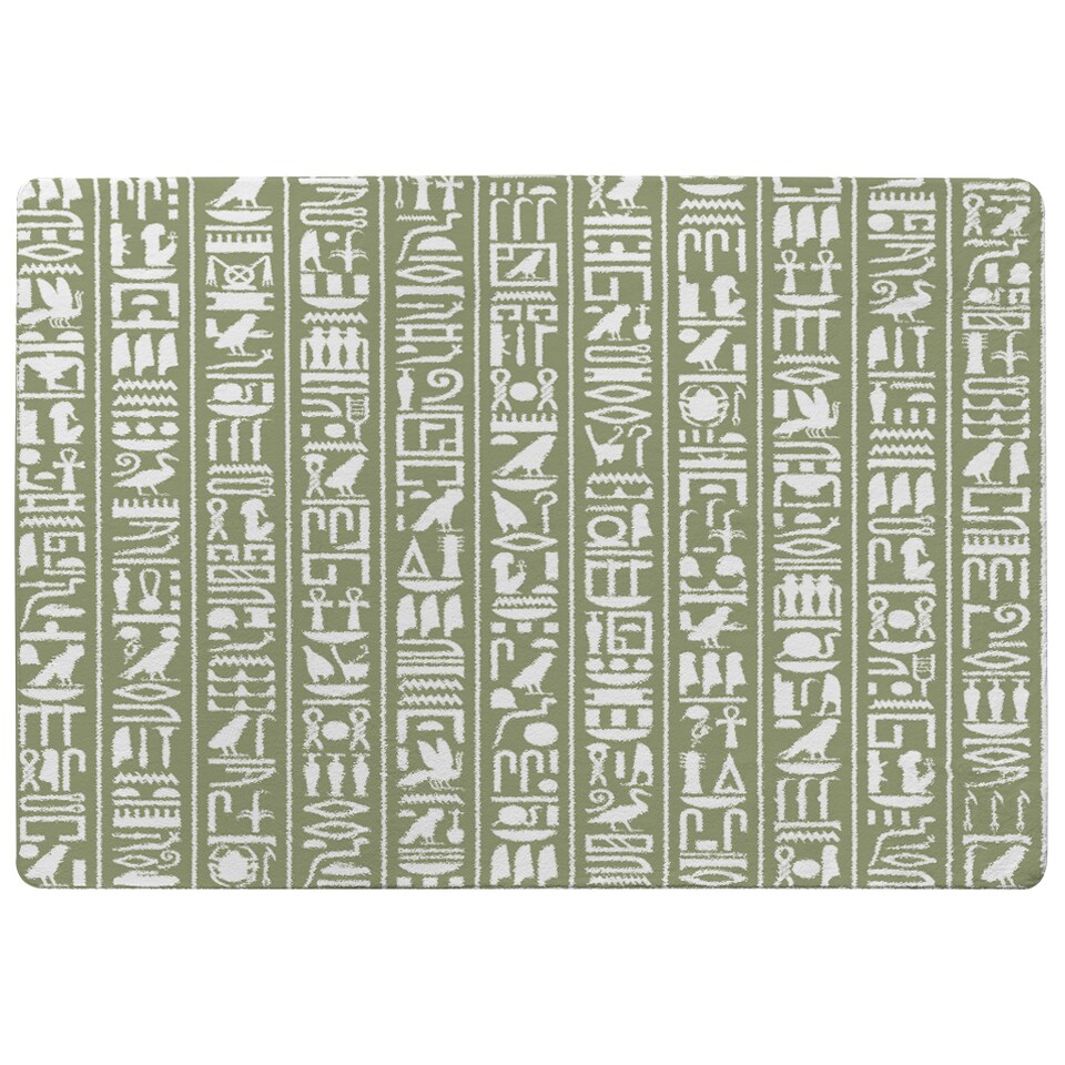 image 1 of Egyptian Hieroglyphic Decorative Background Designer Rug | Multi