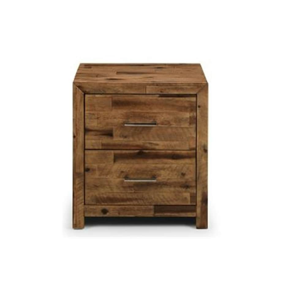 image 1 of Rustic Oak Bedside Drawers - 2 Drawers