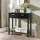 image 2 of Modern Wooden Console Table With 2 Drawers and Shelf Black Black