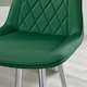 image 2 of Furniturebox Pesaro 2x Green Velvet Silver Legs Bar Chair