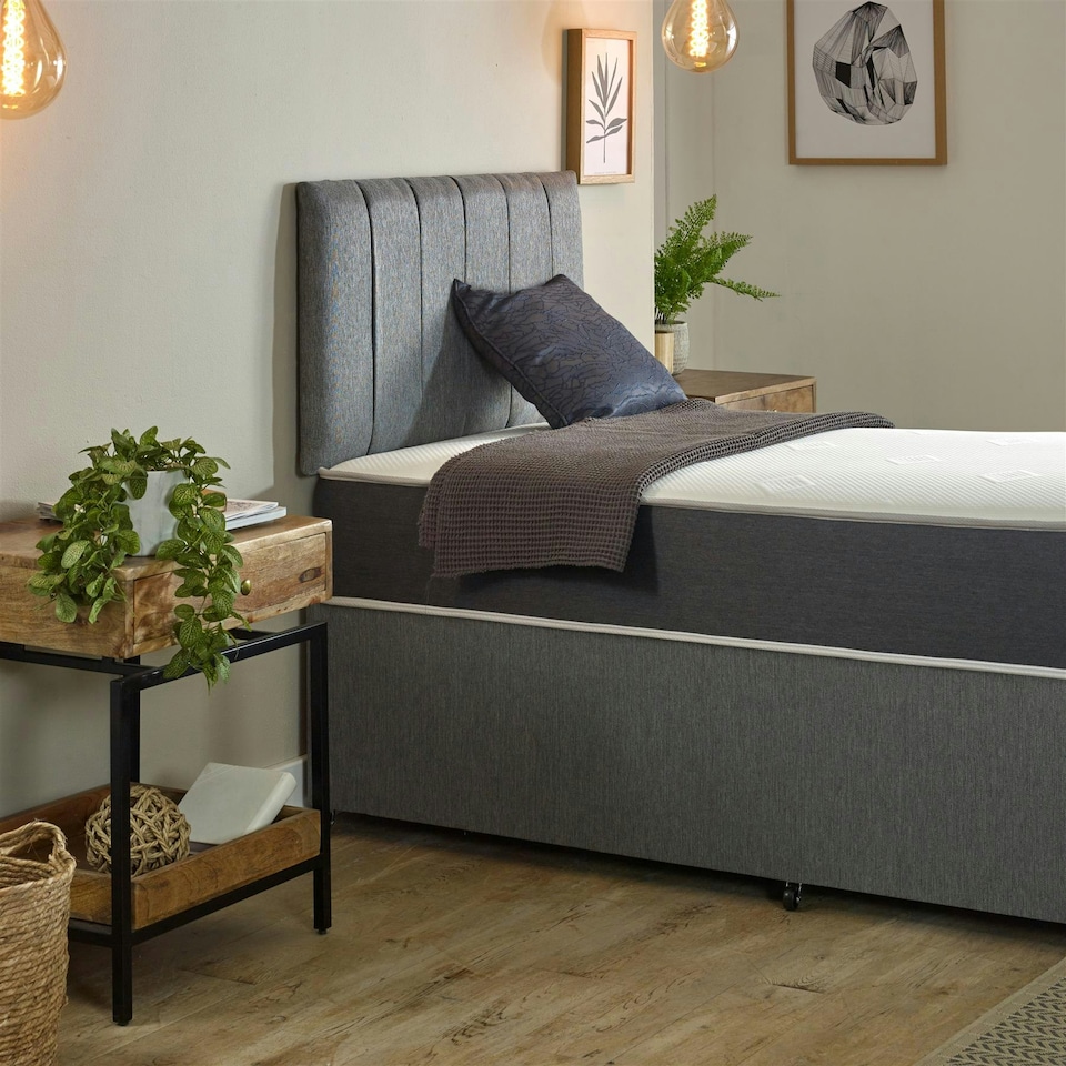 image 1 of Linear Cool Touch Hybrid Mattress - 20cm Deep, Soft Firmness | Grey | Small Double