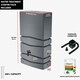 image 3 of Water Butt Kit with Tap, Diverter & Bio Cleaner –  Rainwater Collector for Garden, Balcony & Terrace – Durable Plastic Water Storage Tank | Grey | 350L