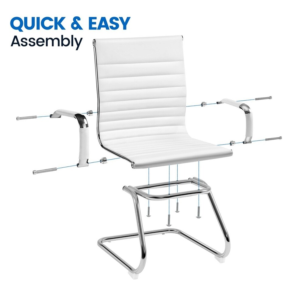 image 1 of Yaheetech 2pcs Mid-back Ergonomic Office Desk Chair Black | White