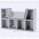 image 8 of HOMCOM Kids Cabinet w/ Six Compartments for Toys, Clothes, Books - Grey Grey | 103 x 30 x 60cm