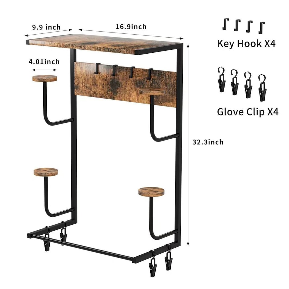 image 1 of London Boutique Motorcycle Helmet Wall Storage Rack with Riding Boot & Jacket Hooks 42 x 25 x 81cm