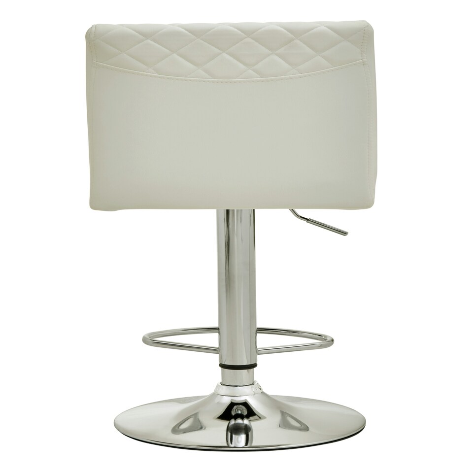 image 1 of Interiors by Premier Baina White And Chrome Bar Stool With Round Base