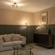 image 3 of ValueLights Aria Matte Black 3 Way Floor Lamp with Smoked Grey Globe Shades