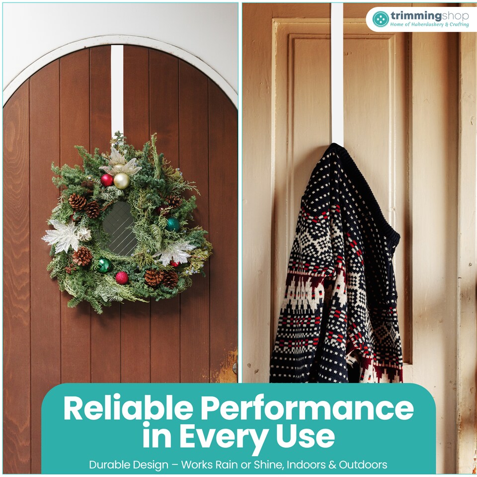 image 1 of Trimming Shop 15 Inch Strong Metal Wreath Door Hangers - Pack of 2
