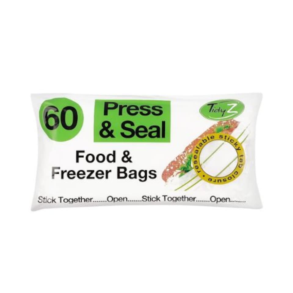 TidyZ Press and Seal Food Bags 60 Assorted Pack