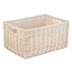 image 5 of Medium Wicker White Wash Storage Open Basket | White | White