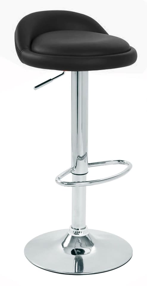 image 1 of Alex Real Leather Bar Stool Chrome Frame 4 Colours Height Adjustable | Brown