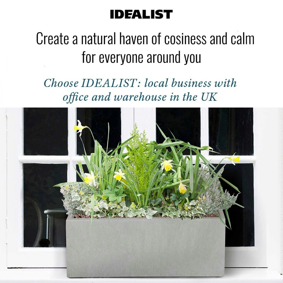 image 1 of Window Box Light Concrete Grey Garden Planter L40 W17 H17.5 cm, 16 ltrs Cap.