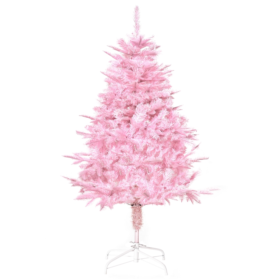 image 1 of HOMCOM 4FT Artificial Christmas Tree Holiday mas Holiday Tree Decoration with Automatic Open for Home Party, Pink