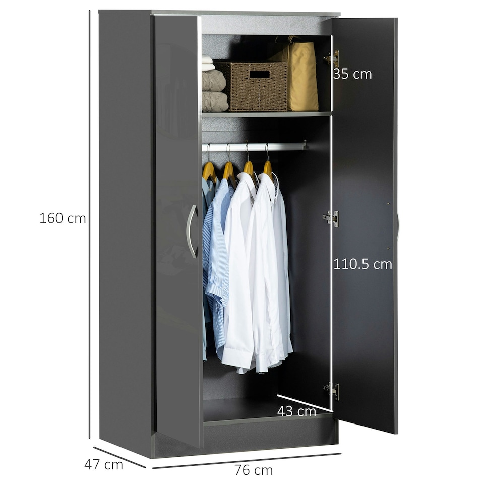 image 1 of HOMCOM Modern Wardrobe Closet, Clothes Cabinet
