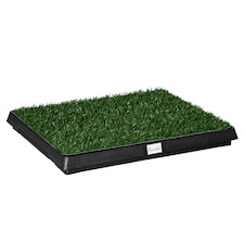 PawHut Dog Toilet Pet Potty 2 Layer Grass Mat Trainer Tray Training Portable NEW