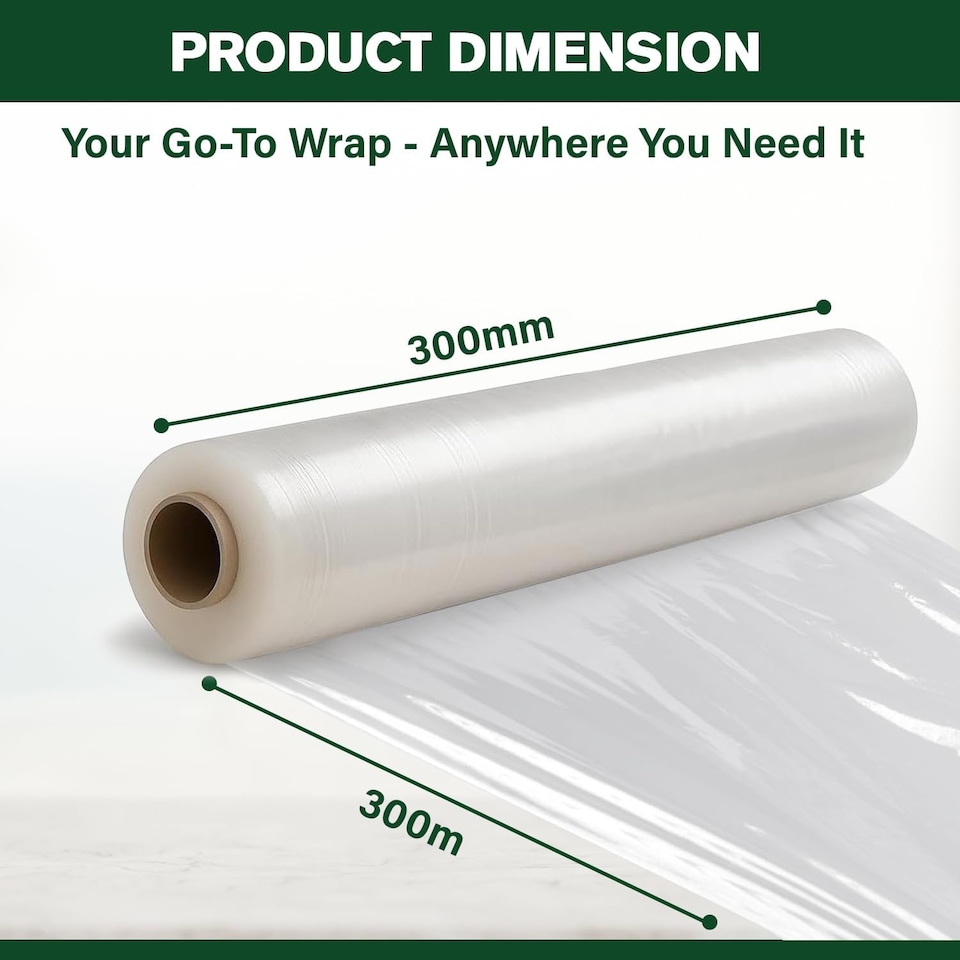image 1 of ECONX 2 Roll Catering Cling Film Wrap 300mm x 300m Premium Kitchen Food Wrapping Roll