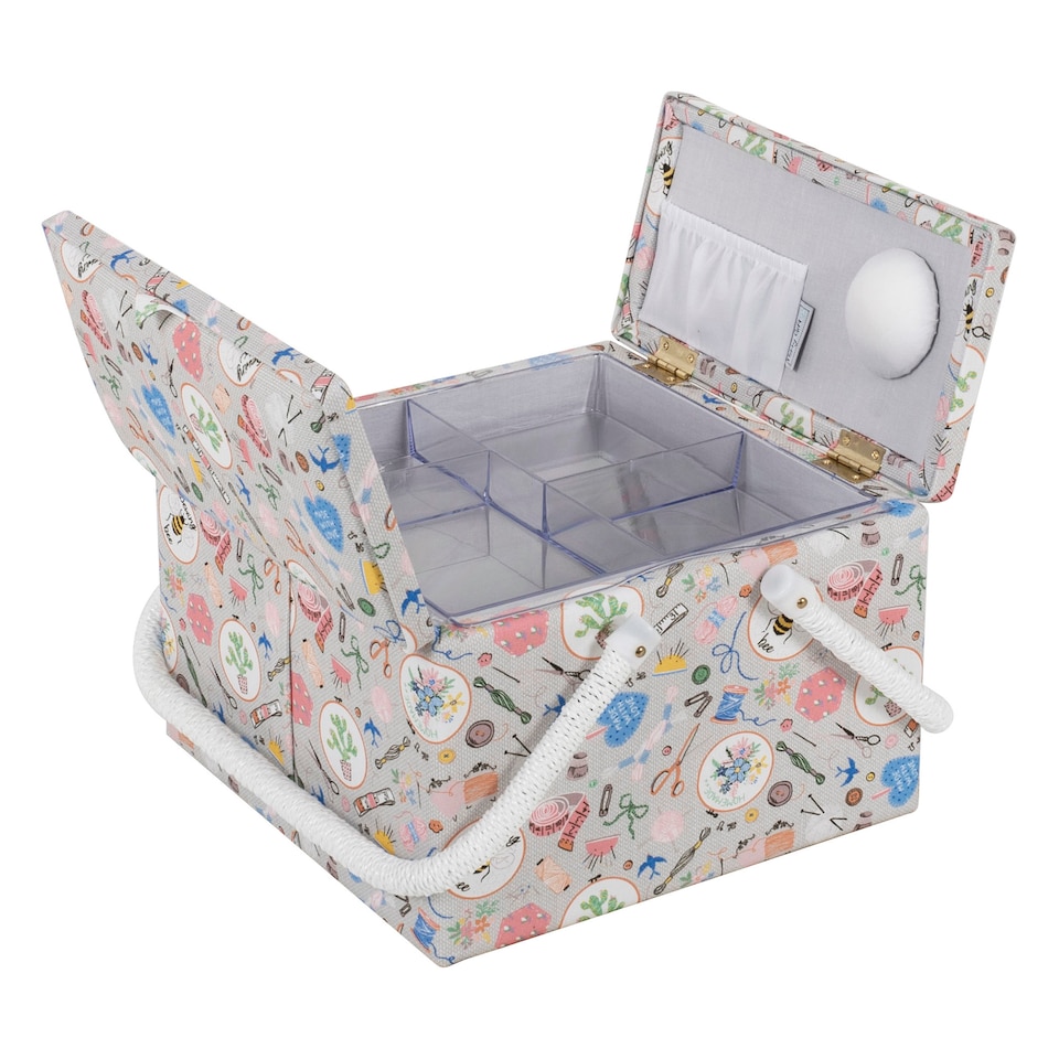 image 1 of Hobby Gift Large Twin Lid Sewing Storage Box, Sewing Notions