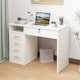 image 8 of HOMCOM Computer Desk, Home Office Desk with Lockable Drawer, Storage Shelf for Study Bedroom, 110 x 50 x 76 cm, White
