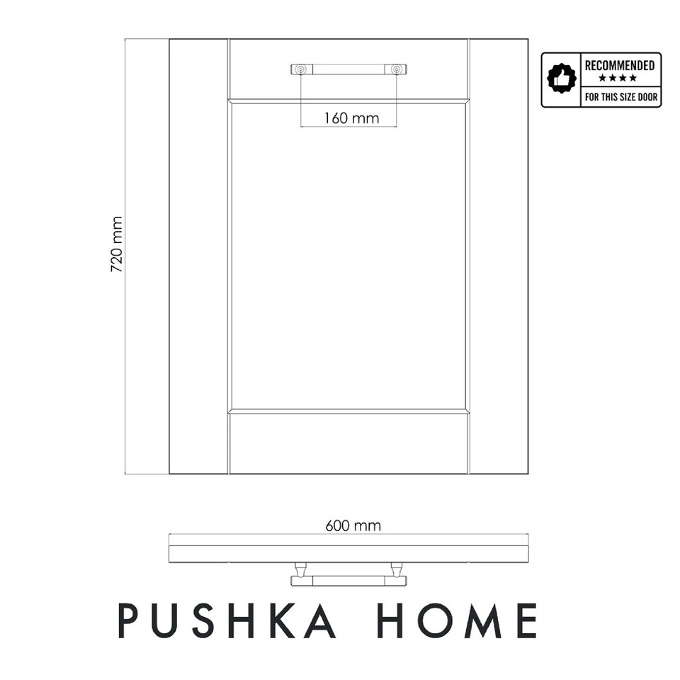 image 1 of Pushka Home Solid Brass Knurled Bar Handle 160mm - Gold