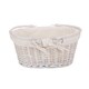 image 3 of Medium White Swing Handle Wicker Shopper with White Lining | White | White