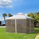 image 2 of Outsunny 3Mx3M Garden Gazebo Double Top Outdoor Canopy Patio Event Party Wedding Tent Backyard Sun Shade with Netting  Cream White